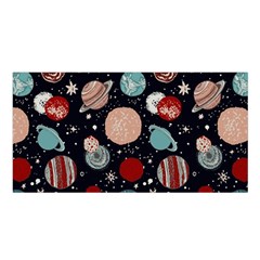 Space Galaxy Pattern Satin Shawl