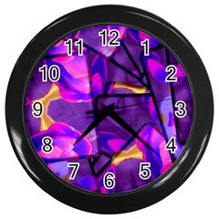 Background Wallpaper Flower Wall Clock (black) by Vaneshart