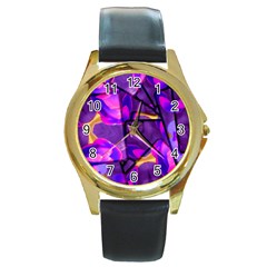 Background Wallpaper Flower Round Gold Metal Watch by Vaneshart