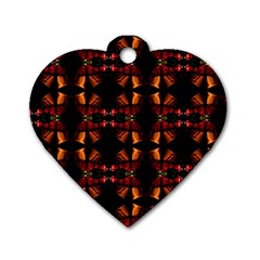 Christmas Bells Background Dog Tag Heart (two Sides)