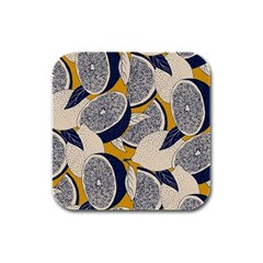 Blue And Ochre Rubber Square Coaster (4 Pack)  by Vaneshart