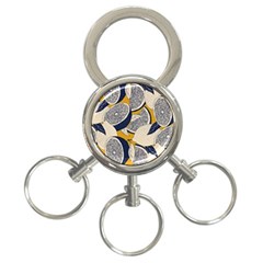 Blue And Ochre 3-ring Key Chain by Vaneshart