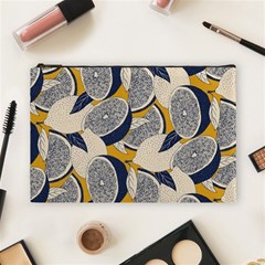 Blue And Ochre Cosmetic Bag (large) by Vaneshart