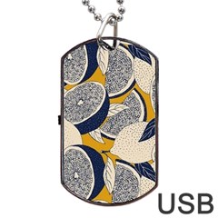 Blue And Ochre Dog Tag Usb Flash (one Side) by Vaneshart