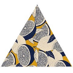 Blue And Ochre Wooden Puzzle Triangle by Vaneshart