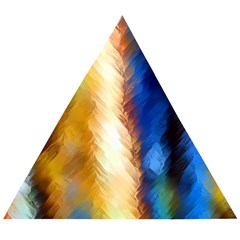 Abstract Paint Smears Wooden Puzzle Triangle