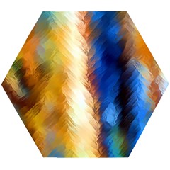 Abstract Paint Smears Wooden Puzzle Hexagon