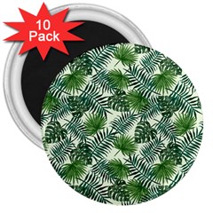 Leaves Tropical Wallpaper Foliage 3  Magnets (10 Pack)  by Vaneshart