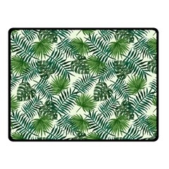 Leaves Tropical Wallpaper Foliage Double Sided Fleece Blanket (small)  by Vaneshart