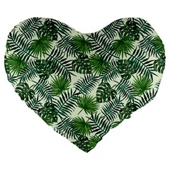 Leaves Tropical Wallpaper Foliage Large 19  Premium Flano Heart Shape Cushions by Vaneshart