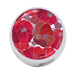 Floral Pattern Background 4-Port USB Hub (Two Sides) Front