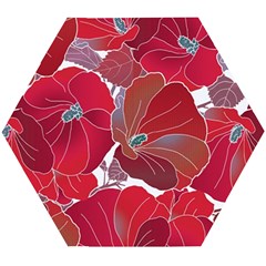 Floral Pattern Background Wooden Puzzle Hexagon by Vaneshart