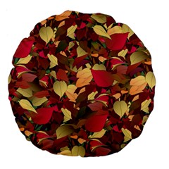 Floral Pattern Design Large 18  Premium Flano Round Cushions by Vaneshart