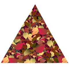 Floral Pattern Design Wooden Puzzle Triangle by Vaneshart