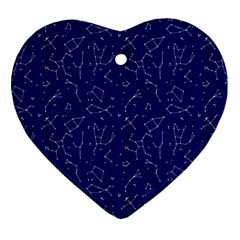 Constellations Pattern Heart Ornament (two Sides) by Vaneshart