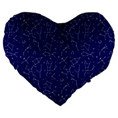 Constellations Pattern Large 19  Premium Heart Shape Cushions by Vaneshart