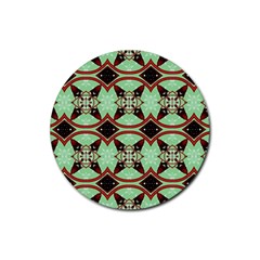 Christmas Pattern Rubber Coaster (round)  by Vaneshart