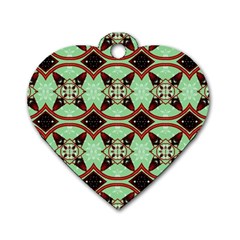 Christmas Pattern Dog Tag Heart (two Sides) by Vaneshart