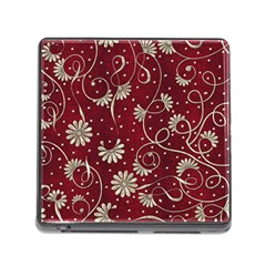 Floral Pattern Background Memory Card Reader (square 5 Slot) by Vaneshart