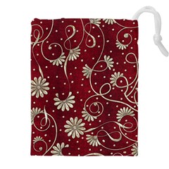 Floral Pattern Background Drawstring Pouch (5xl)