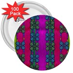 Flowers In A Rainbow Liana Forest Festive 3  Buttons (100 pack)  Front