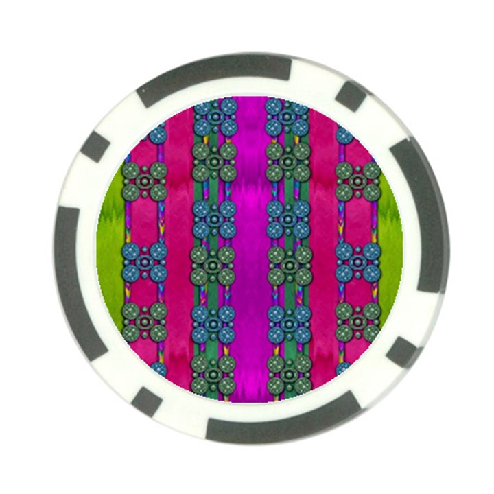 Flowers In A Rainbow Liana Forest Festive Poker Chip Card Guard