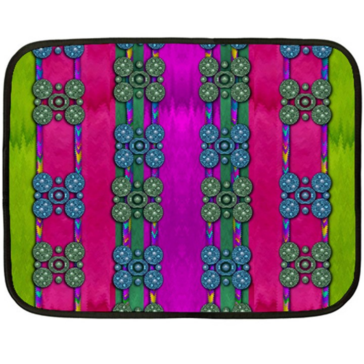 Flowers In A Rainbow Liana Forest Festive Fleece Blanket (Mini)