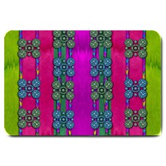 Flowers In A Rainbow Liana Forest Festive Large Doormat  by pepitasart