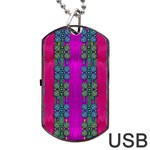 Flowers In A Rainbow Liana Forest Festive Dog Tag USB Flash (Two Sides) Back