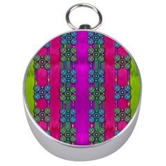 Flowers In A Rainbow Liana Forest Festive Silver Compasses by pepitasart