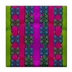 Flowers In A Rainbow Liana Forest Festive Tile Coaster Front