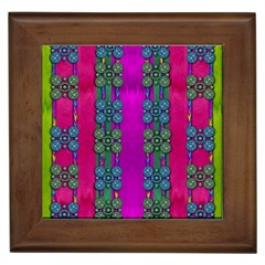 Flowers In A Rainbow Liana Forest Festive Framed Tile by pepitasart