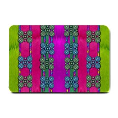 Flowers In A Rainbow Liana Forest Festive Small Doormat  by pepitasart