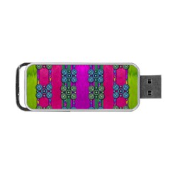 Flowers In A Rainbow Liana Forest Festive Portable Usb Flash (one Side) by pepitasart