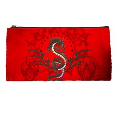 Chinese Dragon On Vintage Background Pencil Cases