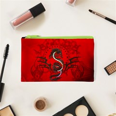 Chinese Dragon On Vintage Background Cosmetic Bag (xs) by FantasyWorld7