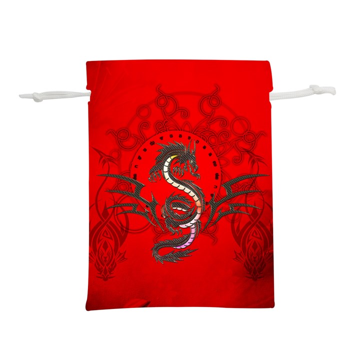 Chinese Dragon On Vintage Background Lightweight Drawstring Pouch (M)