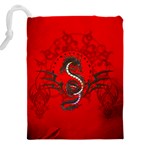 Chinese Dragon On Vintage Background Drawstring Pouch (5XL) Back