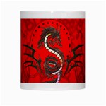 Chinese Dragon On Vintage Background White Mugs Center