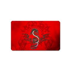 Chinese Dragon On Vintage Background Magnet (name Card) by FantasyWorld7