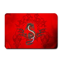 Chinese Dragon On Vintage Background Small Doormat  by FantasyWorld7