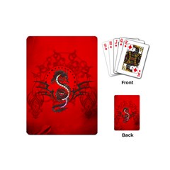 Chinese Dragon On Vintage Background Playing Cards Single Design (mini) by FantasyWorld7