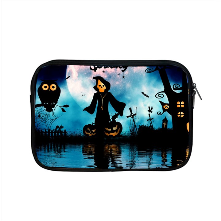 Funny Halloween Design With Skeleton, Pumpkin And Owl Apple MacBook Pro 15  Zipper Case