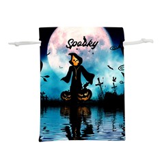 Funny Halloween Design With Skeleton, Pumpkin And Owl Lightweight Drawstring Pouch (s) by FantasyWorld7