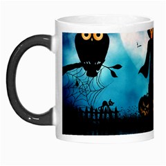 Funny Halloween Design With Skeleton, Pumpkin And Owl Morph Mugs by FantasyWorld7