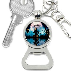 Funny Halloween Design With Skeleton, Pumpkin And Owl Bottle Opener Key Chain by FantasyWorld7