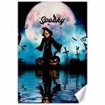 Funny Halloween Design With Skeleton, Pumpkin And Owl Canvas 12  x 18  11.88 x17.36  Canvas - 1