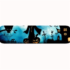 Funny Halloween Design With Skeleton, Pumpkin And Owl Large Bar Mats by FantasyWorld7