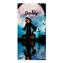 Funny Halloween Design With Skeleton, Pumpkin And Owl Shower Curtain 36  X 72  (stall)  by FantasyWorld7