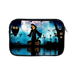 Funny Halloween Design With Skeleton, Pumpkin And Owl Apple Ipad Mini Zipper Cases by FantasyWorld7